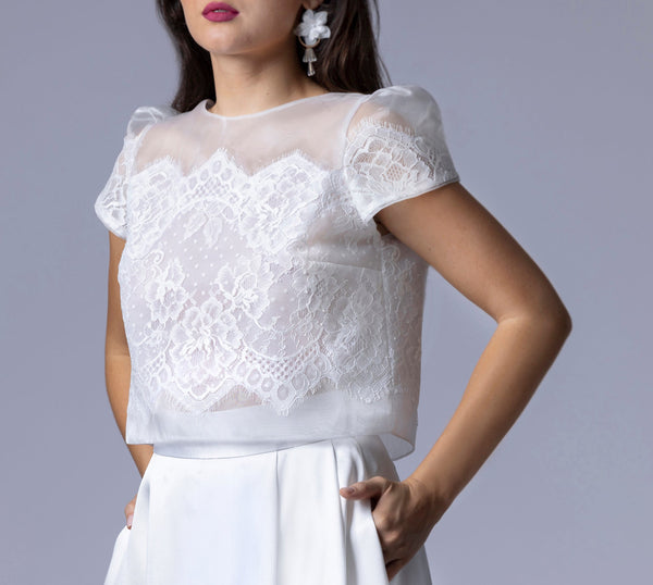 Haut de Mariée en Organza et Dentelle - ARIA - AM LUX COUTURE