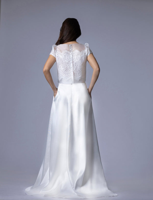 Jupe de Mariée en Mikado avec Fente Élégante - LISE - AM LUX COUTURE