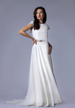 Jupe de Mariée Longue en Crêpe Évasée - CAMILLE - AM LUX COUTURE