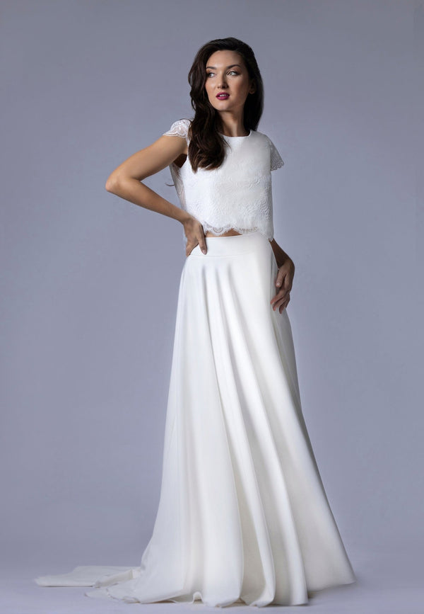 Jupe de Mariée Longue en Crêpe Évasée - CAMILLE - AM LUX COUTURE