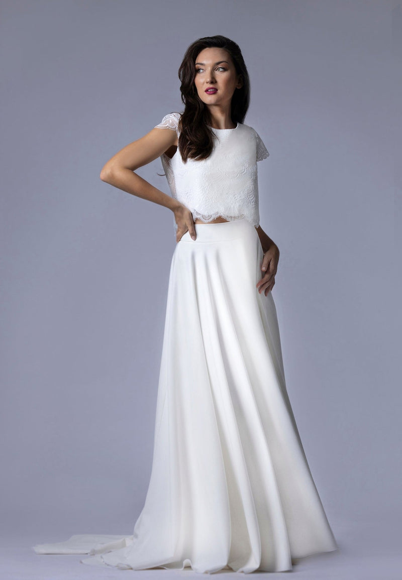 Jupe de Mariée Longue en Crêpe Évasée - CAMILLE - AM LUX COUTURE