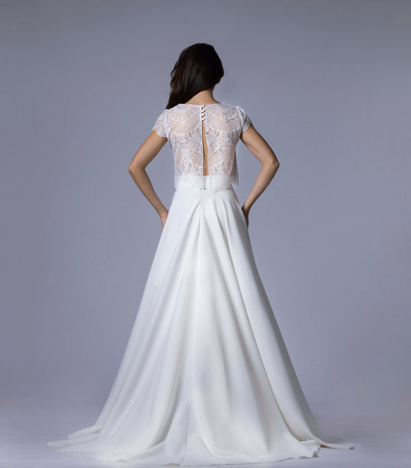 Jupe de Mariée Longue en Crêpe Évasée - CAMILLE - AM LUX COUTURE