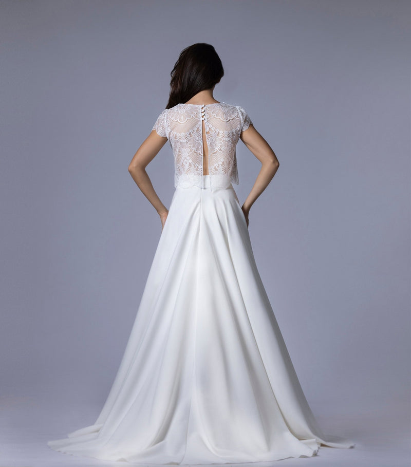 Jupe de Mariée Longue en Crêpe Évasée - CAMILLE - AM LUX COUTURE