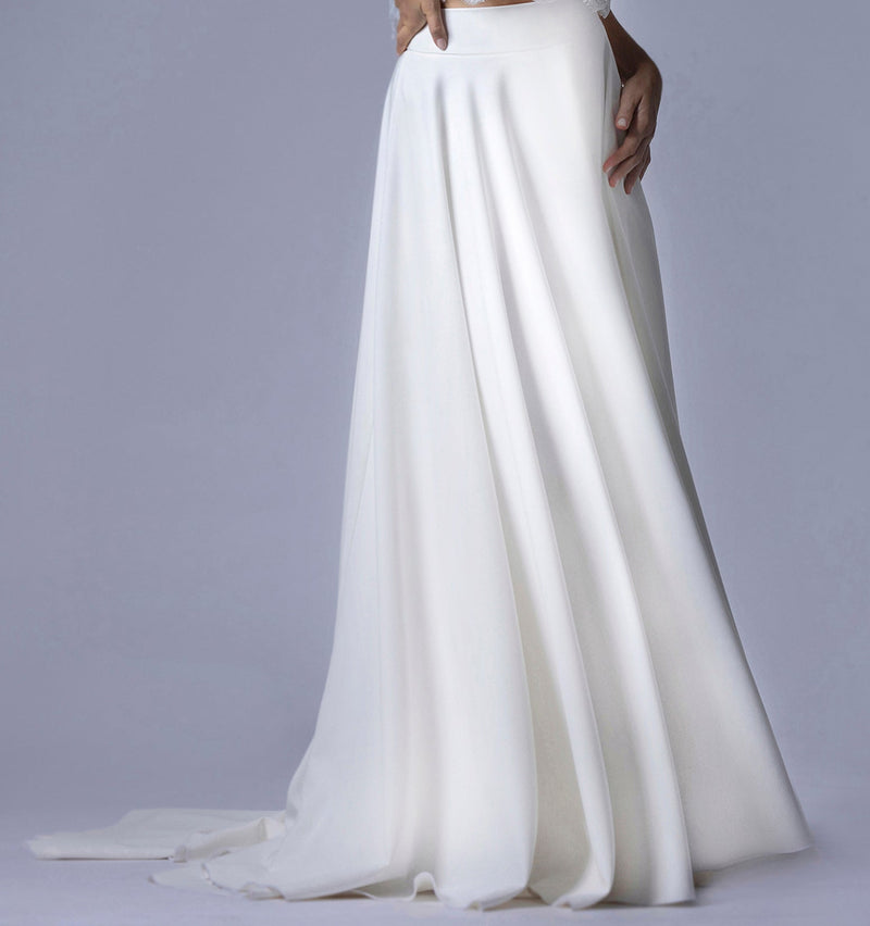 Jupe de Mariée Longue en Crêpe Évasée - CAMILLE - AM LUX COUTURE