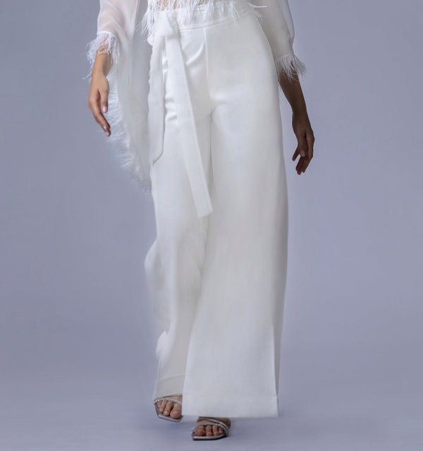 Pantalon de Mariée LILIE avec Fente – Élégance et Modernité à Lyon - AM LUX COUTURE