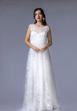 Robe Champêtre en Dentelle Italienne - ELARA - AM LUX COUTURE