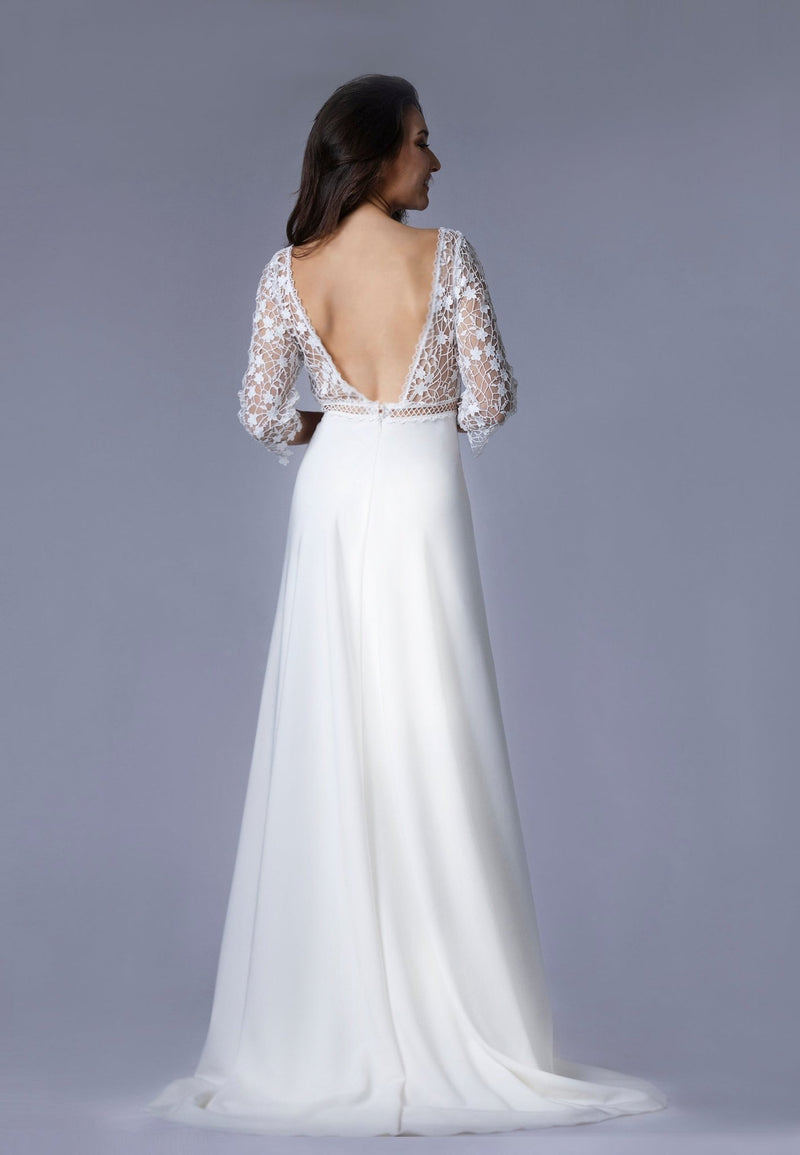 Robe de Mariée en Dentelle Florale Romantique - RILEY - AM LUX COUTURE
