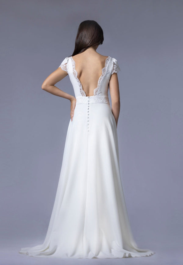 robe de mariée manches courtes - EVERLY - AM LUX COUTURE