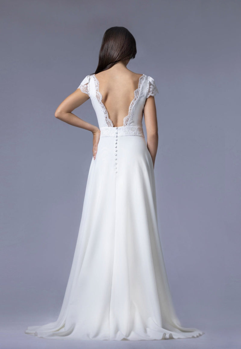robe de mariée manches courtes - EVERLY - AM LUX COUTURE