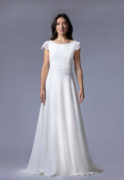 robe de mariée manches courtes - EVERLY - AM LUX COUTURE