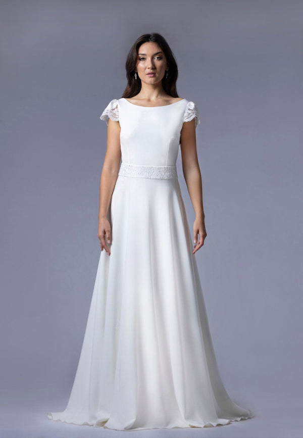 robe de mariée manches courtes - EVERLY - AM LUX COUTURE