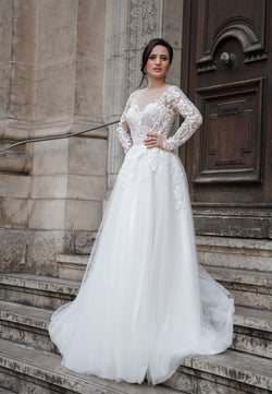 Robe de Mariée Princesse en Dentelle et Tulle - Élisa - AM LUX COUTURE