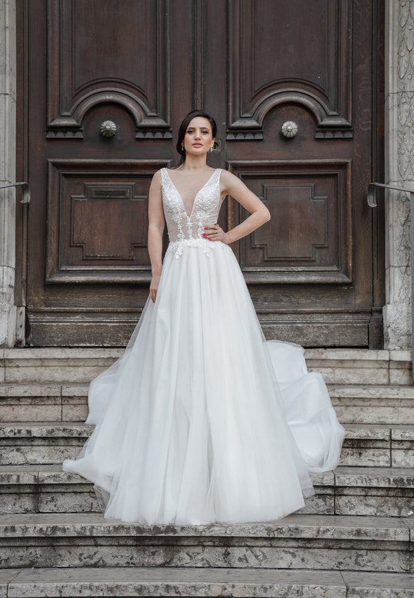 Robe de Mariée Princesse LIORA - Mariage à Lyon - AM LUX COUTURE