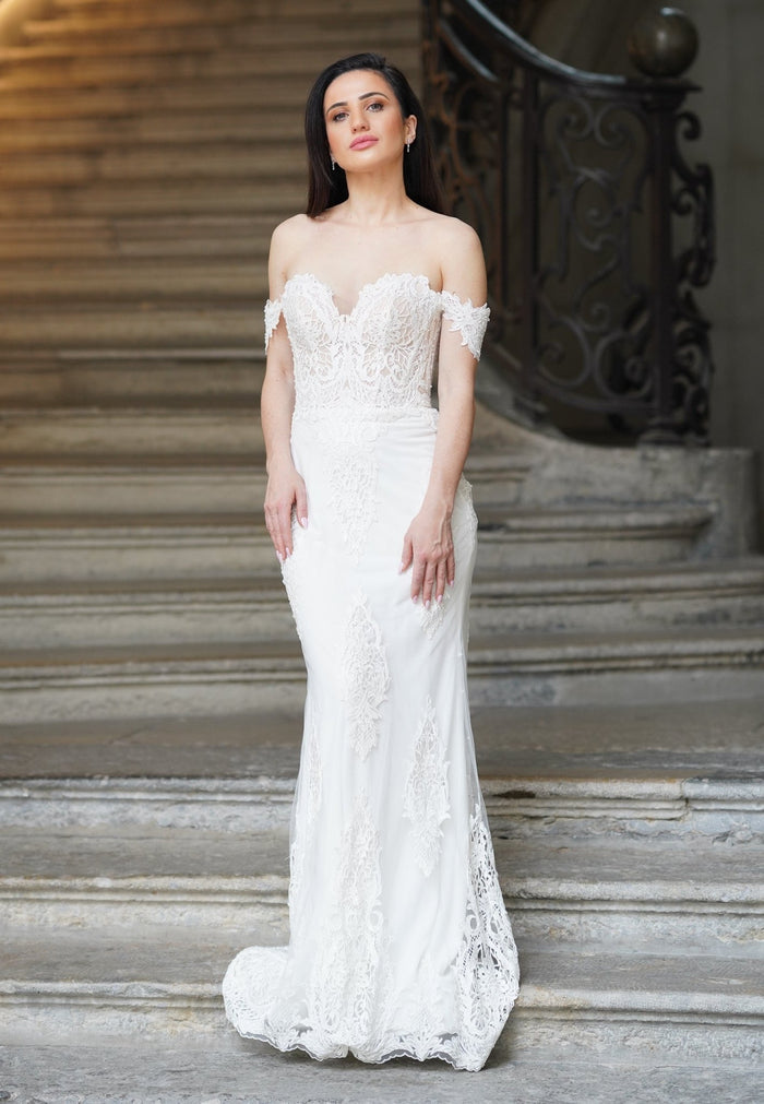 Robe de mariée SERELLE – sirène bustier en dentelle - AM LUX COUTURE