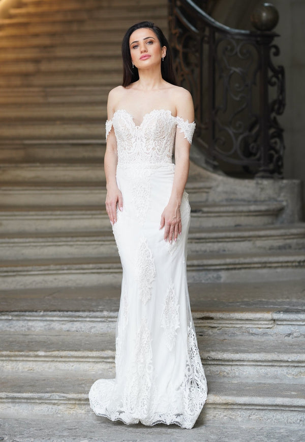 Robe de mariée SERELLE – sirène bustier en dentelle - AM LUX COUTURE
