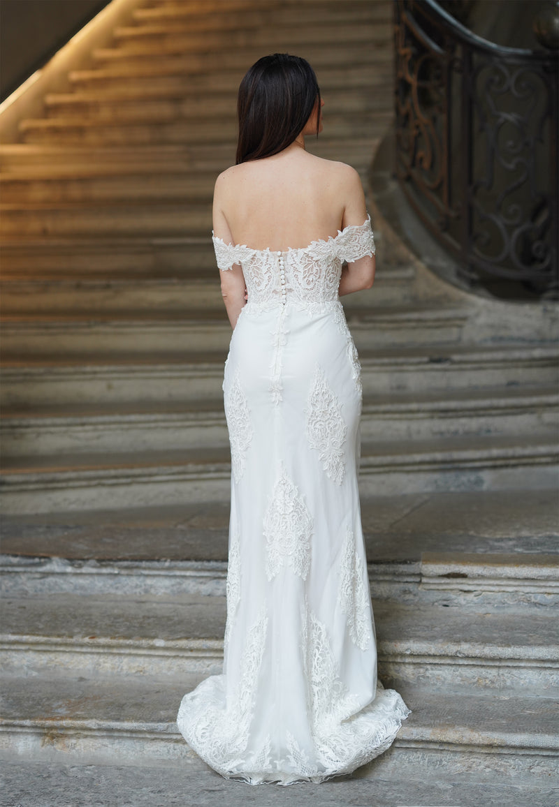 Robe de mariée SERELLE – robe sirène bustier dentelle, création AM LUX Couture