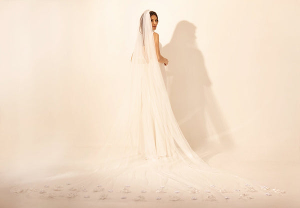 VOILE LISA LONG FLEURI - AM LUX COUTURE