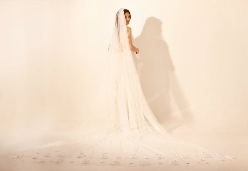 VOILE LISA LONG FLEURI - AM LUX COUTURE
