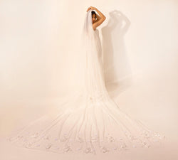 VOILE LISA LONG FLEURI - AM LUX COUTURE