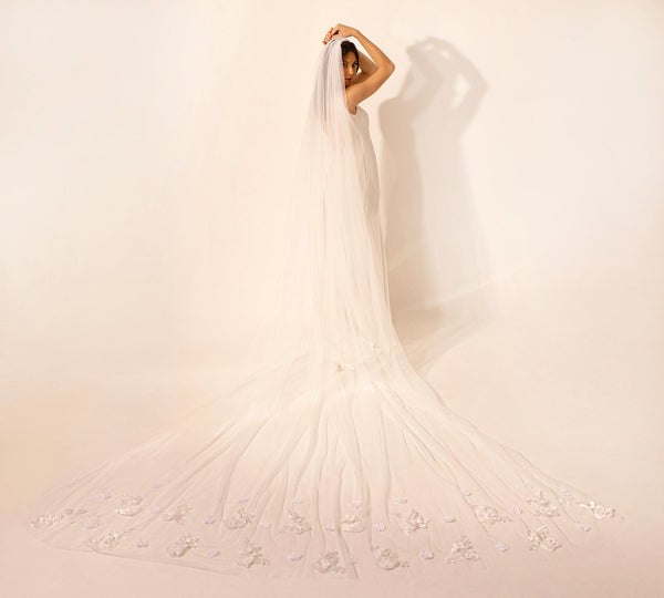 VOILE LISA LONG FLEURI - AM LUX COUTURE