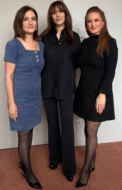 Monica Bellucci avec AM LUX COUTURE, maison de robes de mariée à Lyon